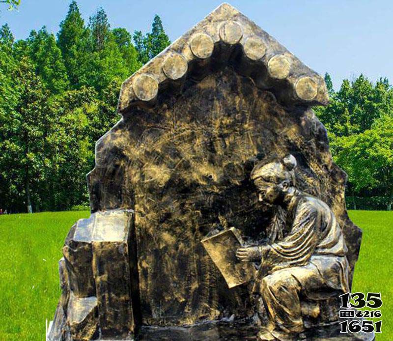 匡衡雕塑-園林鑿壁借光讀書(shū)匡衡人物銅雕塑 匡衡雕塑-園林鑿壁借光讀書(shū)匡衡人物銅雕塑高清圖片