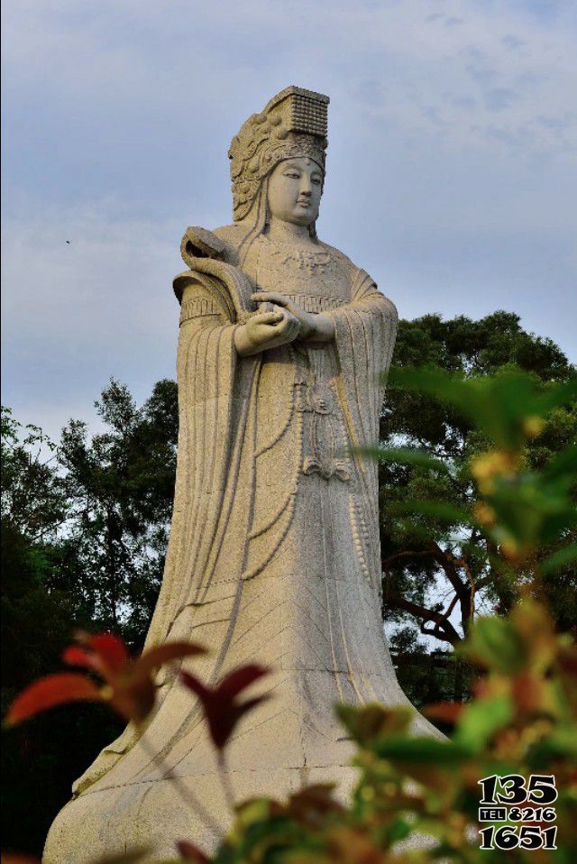 媽祖雕塑-戶外大型景觀大理石石雕媽祖雕塑 媽祖雕塑-戶外大型景觀大理石石雕媽祖雕塑高清圖片