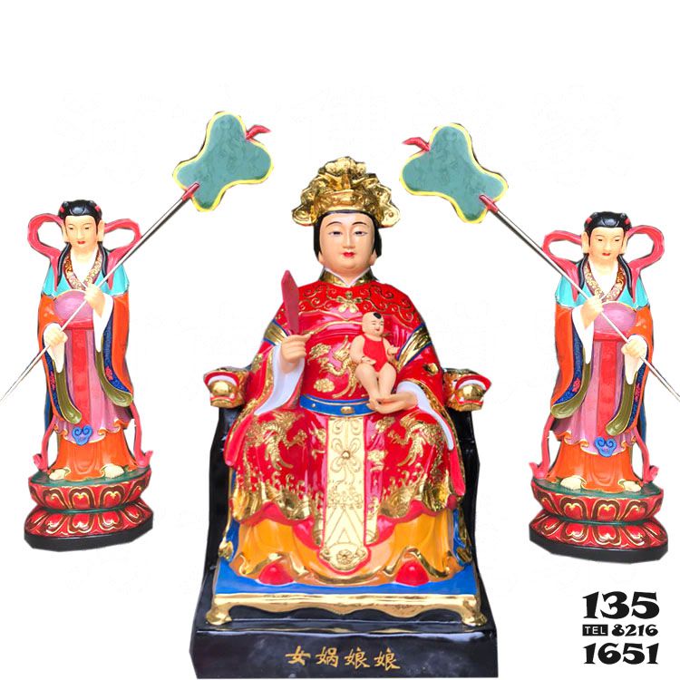 女媧雕塑-寺廟景區擺放女媧娘娘彩繪玻璃鋼雕塑 女媧雕塑-寺廟景區擺放女媧娘娘彩繪玻璃鋼雕塑