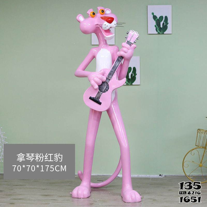 豹子雕塑-室內樹脂粉紅豹個性創意雕塑 豹子雕塑-室內樹脂粉紅豹個性創意雕塑高清圖片