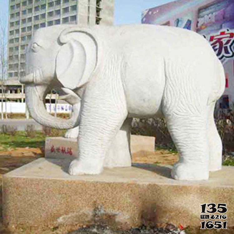 大象雕塑-漢白玉石雕廣場戶外大型景觀大象雕塑 大象雕塑-漢白玉石雕廣場戶外大型景觀大象雕塑高清圖片