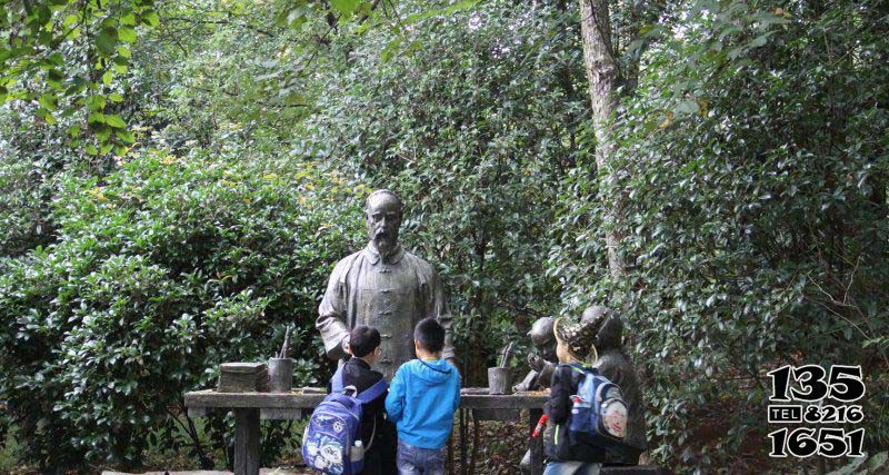 兒童雕塑-公園銅雕教小孩寫字的私塾先生兒童雕塑 兒童雕塑-公園銅雕教小孩寫字的私塾先生兒童雕塑