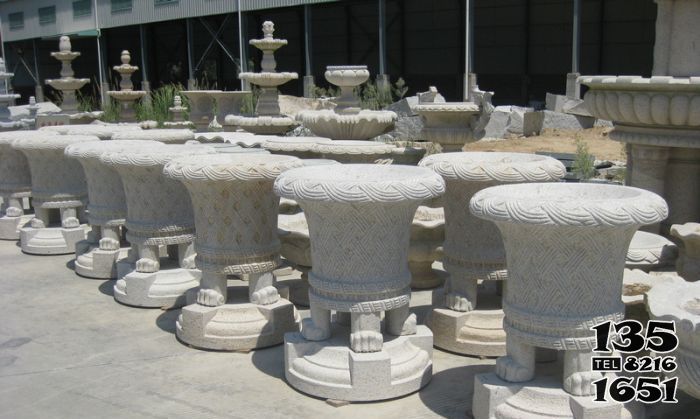 花盆雕塑-城市廣場大理石石雕花盆雕塑 花盆雕塑-城市廣場大理石石雕花盆雕塑高清圖片