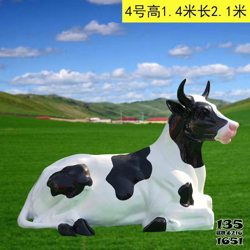 牛雕塑-草坪一只臥姿玻璃鋼牛雕塑 牛雕塑-草坪一只臥姿玻璃鋼牛雕塑高清圖片