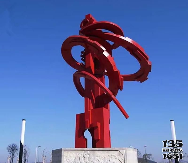 飄帶雕塑-廣場大型環繞不銹鋼噴漆飄帶雕塑 飄帶雕塑-廣場大型環繞不銹鋼噴漆飄帶雕塑高清圖片