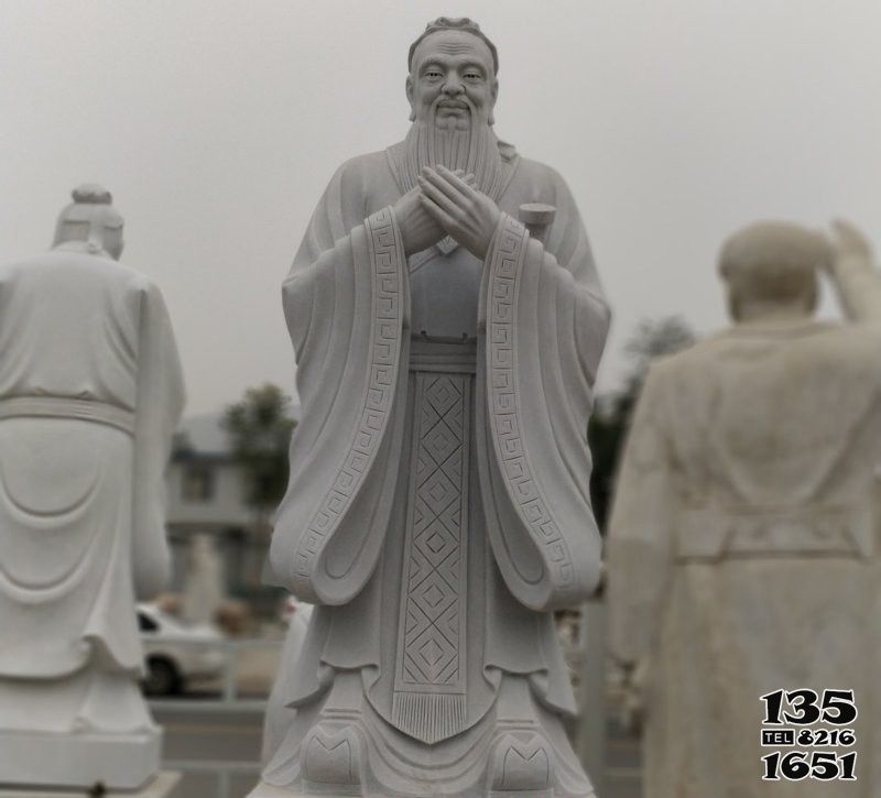 孔子雕塑-廣場大理石孔子石雕 孔子雕塑-廣場大理石孔子石雕高清圖片