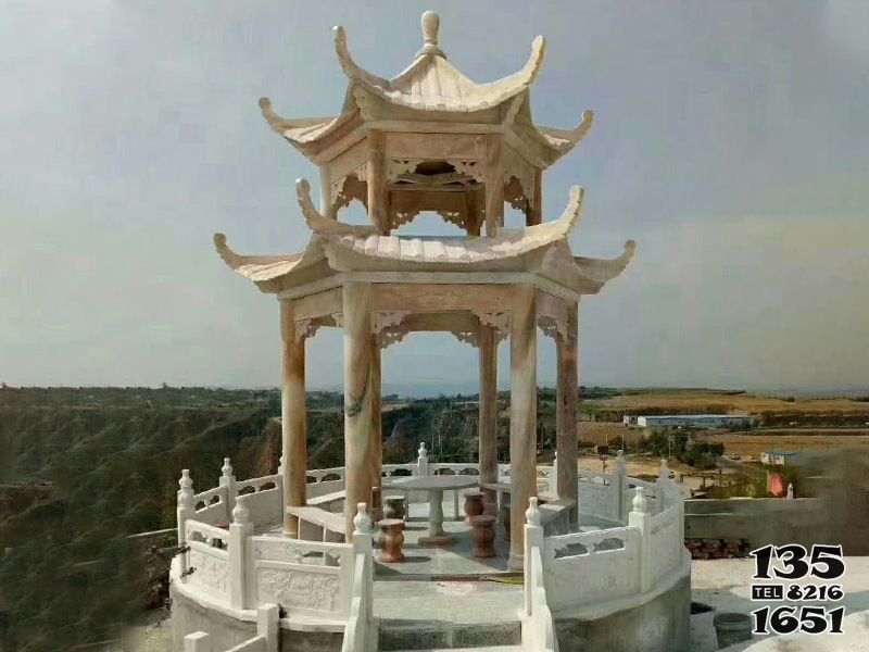 涼亭雕塑-景區(qū)寺院戶外觀景臺(tái)擺放晚霞紅雙層頂仿古建休閑涼亭雕塑 涼亭雕塑-景區(qū)寺院戶外觀景臺(tái)擺放晚霞紅雙層頂仿古建休閑涼亭雕塑高清圖片