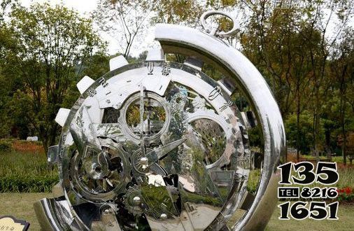 銅鐘雕塑-公園擺放不銹鋼抽象鐘表雕塑 銅鐘雕塑-公園擺放不銹鋼抽象鐘表雕塑高清圖片