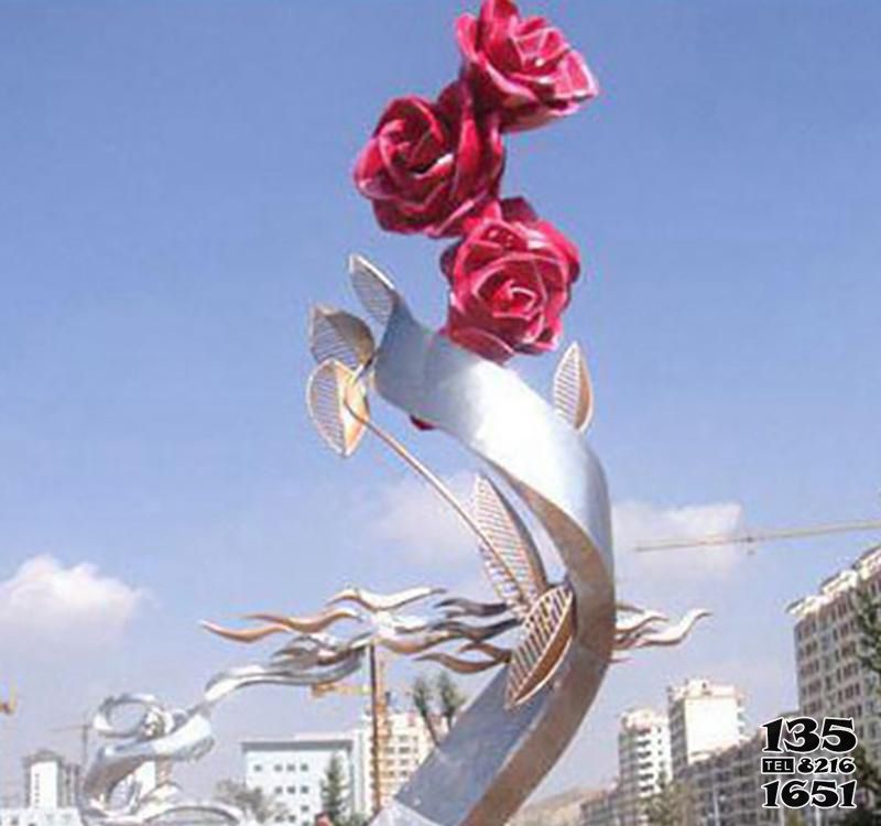 玫瑰雕塑-不銹鋼廣場景觀玫瑰花雕塑 玫瑰雕塑-不銹鋼廣場景觀玫瑰花雕塑高清圖片