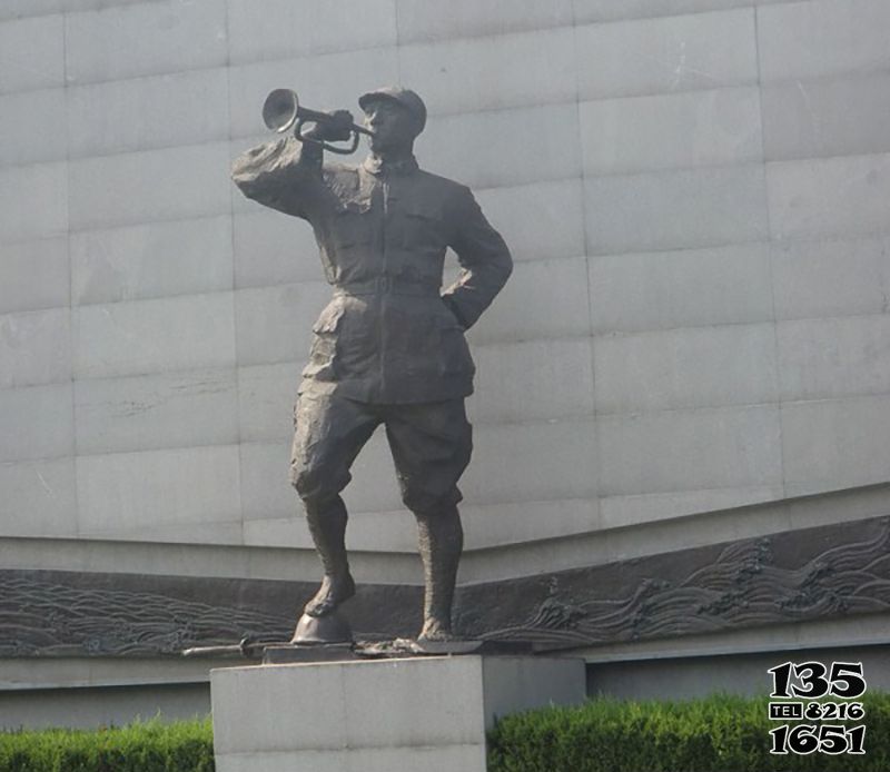 吹奏雕塑-抗戰時期吹號角人物銅雕景觀吹奏雕塑 吹奏雕塑-抗戰時期吹號角人物銅雕景觀吹奏雕塑