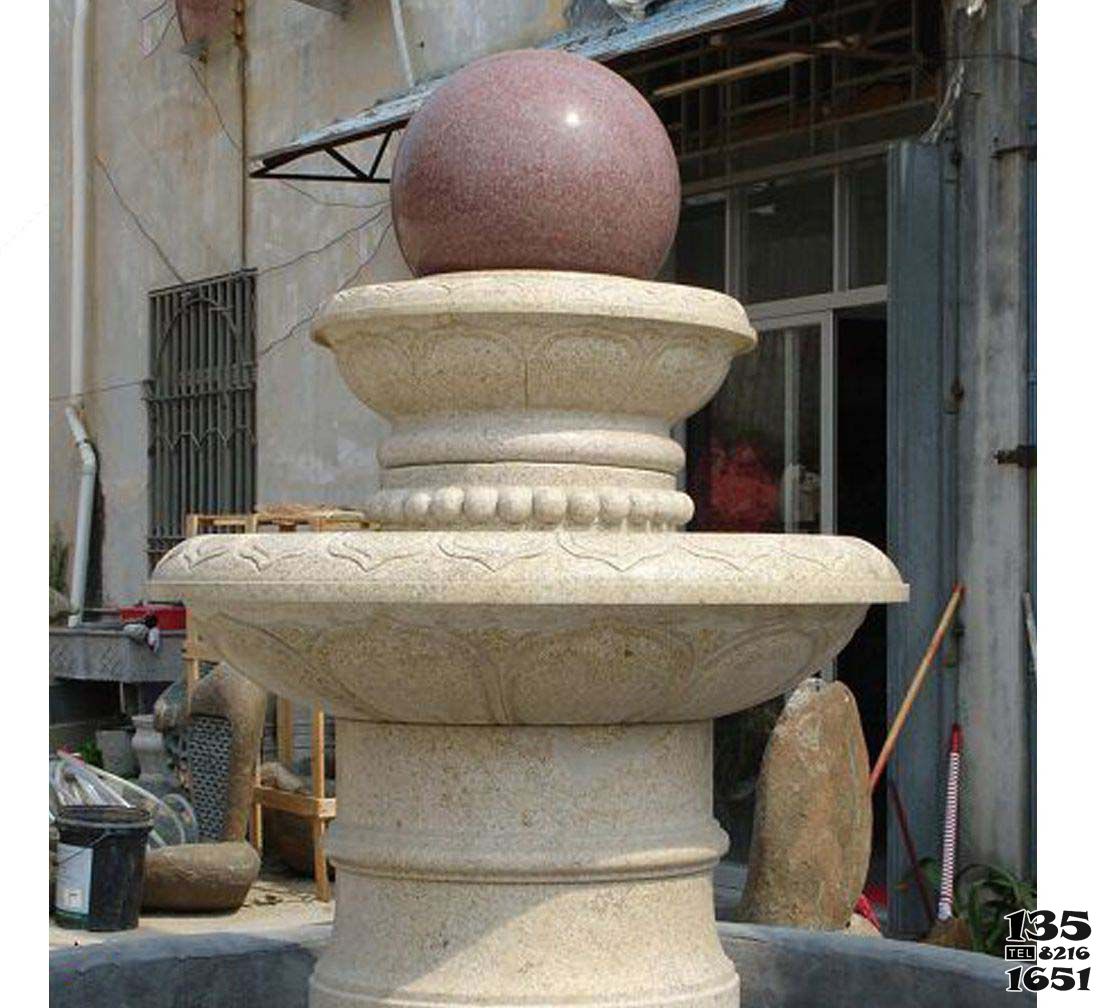 風水球雕塑-廣場景觀大理石風水球噴泉雕塑 風水球雕塑-廣場景觀大理石風水球噴泉雕塑高清圖片