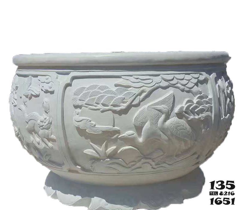 缸雕塑-仿古魚缸石雕花盆擺件缸雕塑 缸雕塑-仿古魚缸石雕花盆擺件缸雕塑高清圖片
