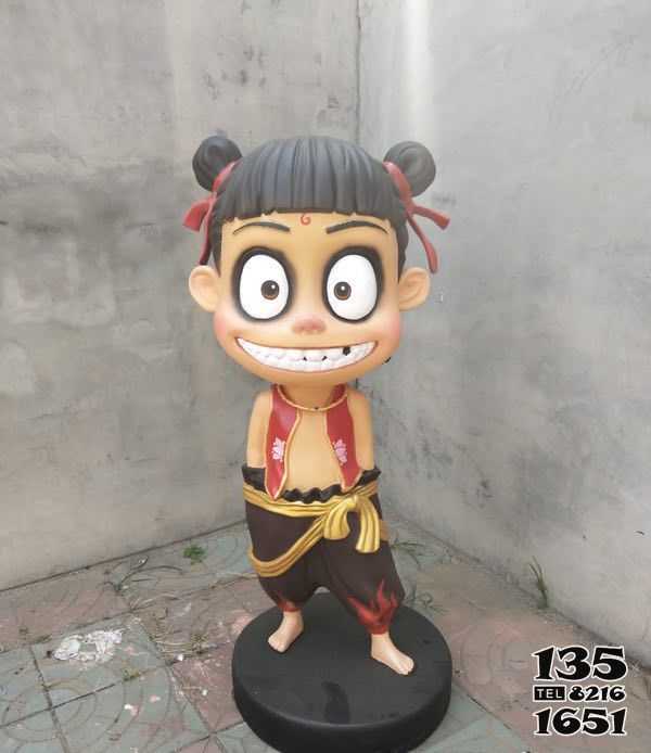 哪吒雕塑-小區廣場玻璃鋼卡通魔童哪吒雕塑 哪吒雕塑-小區廣場玻璃鋼卡通魔童哪吒雕塑高清圖片