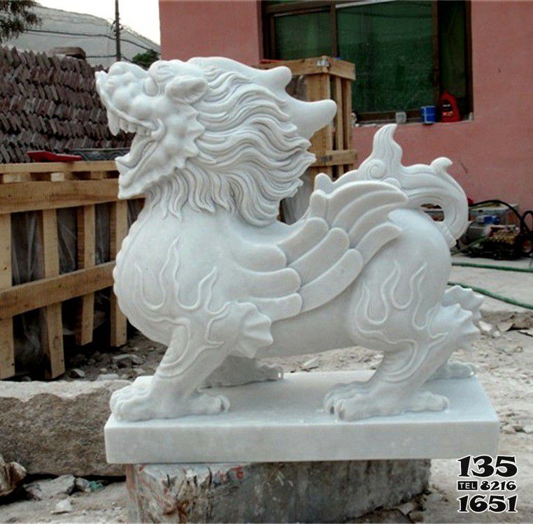 貔貅雕塑-庭院寺廟漢白玉石雕神獸貔貅雕塑 貔貅雕塑-庭院寺廟漢白玉石雕神獸貔貅雕塑高清圖片
