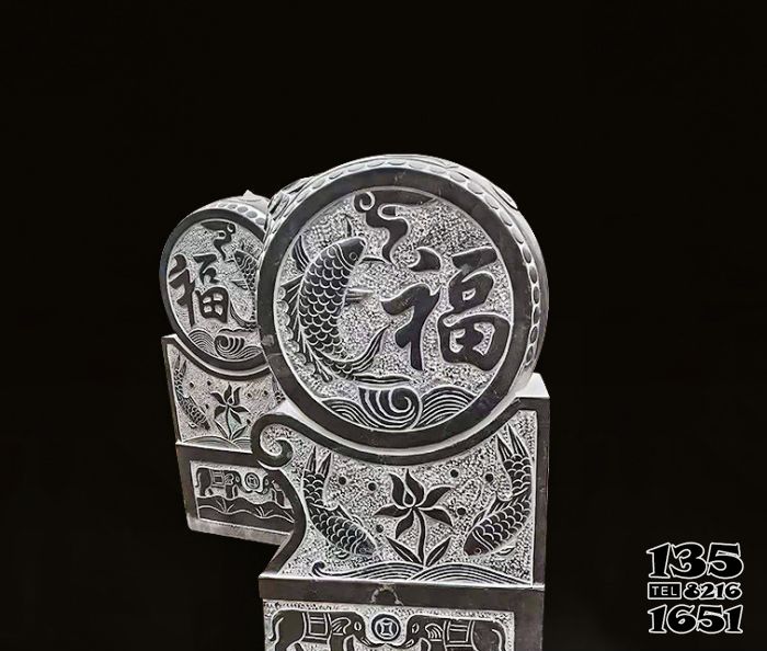 抱鼓石門墩雕塑-年年有余石門墩仿古抱鼓石 抱鼓石門墩雕塑-年年有余石門墩仿古抱鼓石高清圖片