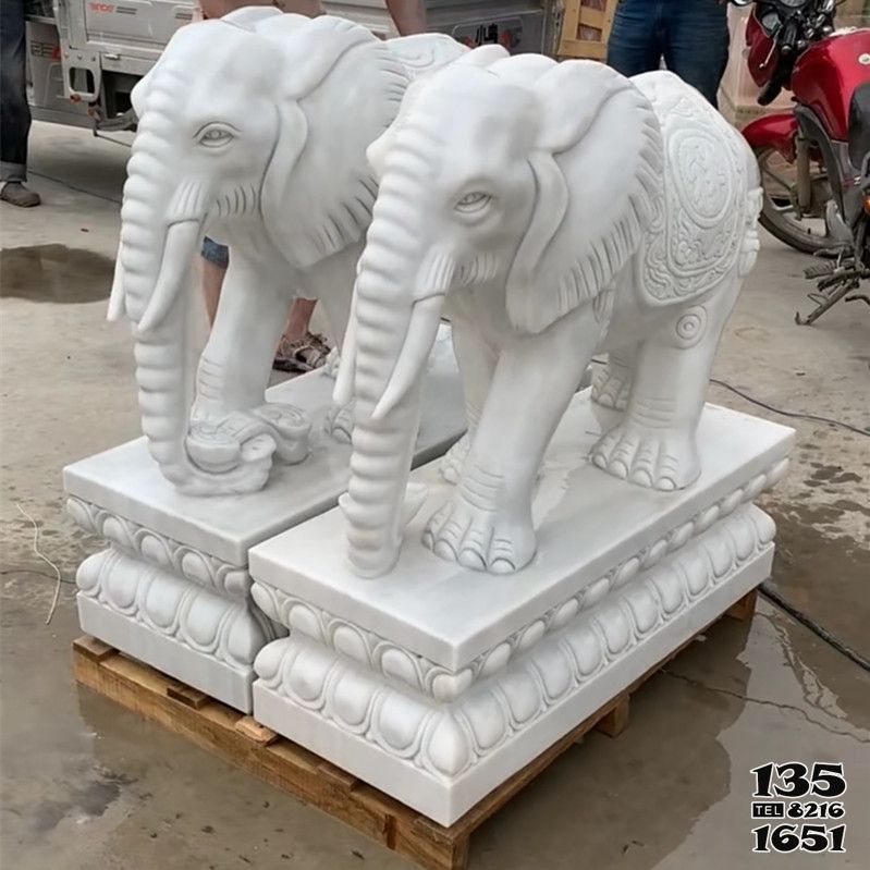 大象雕塑-戶外園林大型漢白玉石雕大象雕塑 大象雕塑-戶外園林大型漢白玉石雕大象雕塑高清圖片