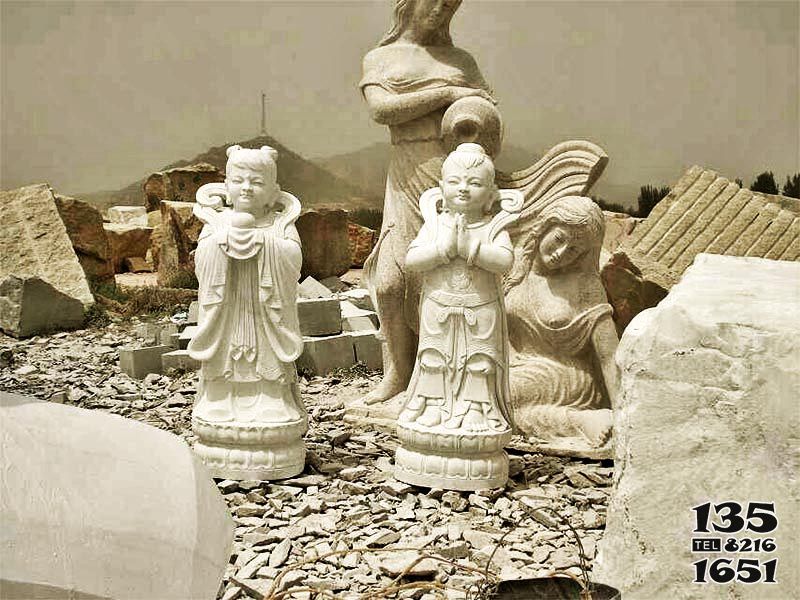 兒童雕塑-公園大理石石雕善財(cái)童子兒童雕塑 兒童雕塑-公園大理石石雕善財(cái)童子兒童雕塑高清圖片