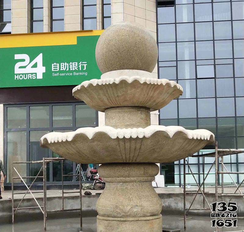 風水球雕塑-商場大理石風水球噴泉雕塑 風水球雕塑-商場大理石風水球噴泉雕塑高清圖片