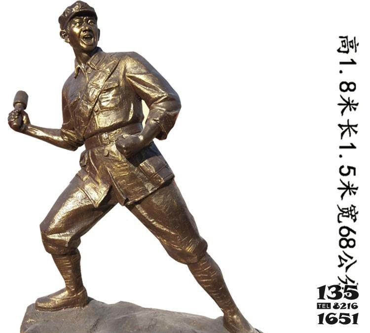 紅軍雕塑-廣場銅雕扔手雷的紅軍雕塑 紅軍雕塑-廣場銅雕扔手雷的紅軍雕塑高清圖片