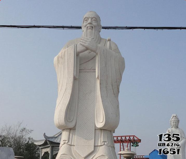 孔子雕塑-廣場大型孔子漢白玉石雕塑 孔子雕塑-廣場大型孔子漢白玉石雕塑高清圖片