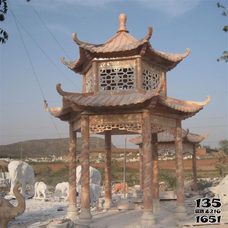涼亭雕塑-園林景區(qū)裝飾擺放晚霞紅雙層涼亭雕塑 涼亭雕塑-園林景區(qū)裝飾擺放晚霞紅雙層涼亭雕塑高清圖片