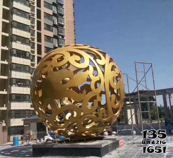 鏤空球雕塑-酒店創(chuàng)意噴金鏤空球雕塑 鏤空球雕塑-酒店創(chuàng)意噴金鏤空球雕塑高清圖片