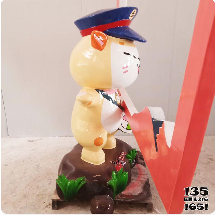貓雕塑-景區創意玻璃鋼戴帽子的可愛貓雕塑 貓雕塑-景區創意玻璃鋼戴帽子的可愛貓雕塑高清圖片