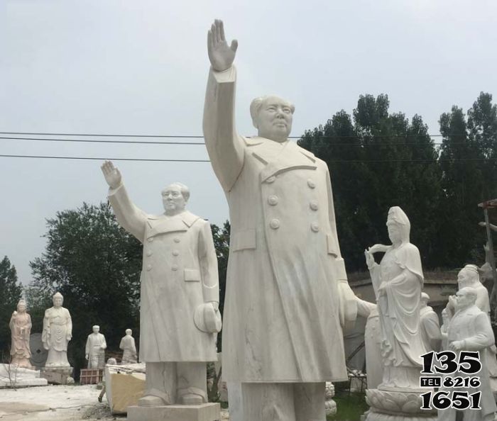 毛澤東雕塑-漢白玉石雕浮雕揮手的毛主席校園毛澤東雕塑 毛澤東雕塑-漢白玉石雕浮雕揮手的毛主席校園毛澤東雕塑高清圖片