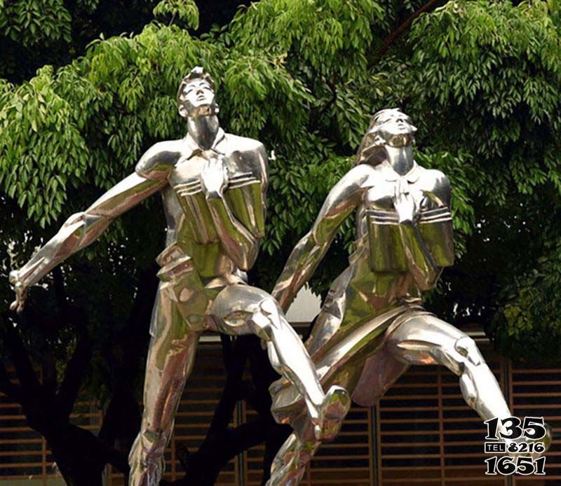 跑步雕塑-學生操場不銹鋼鏡面跑步雕塑 跑步雕塑-學生操場不銹鋼鏡面跑步雕塑