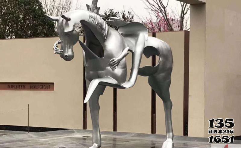 騎馬雕塑-景區不銹鋼抽象人騎馬雕塑 騎馬雕塑-景區不銹鋼抽象人騎馬雕塑高清圖片