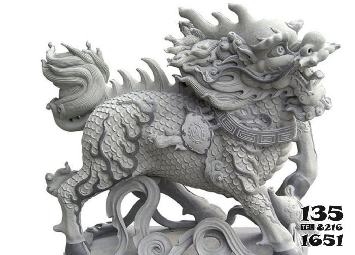 麒麟雕塑-庭院大理石石雕神獸麒麟雕塑 麒麟雕塑-庭院大理石石雕神獸麒麟雕塑高清圖片