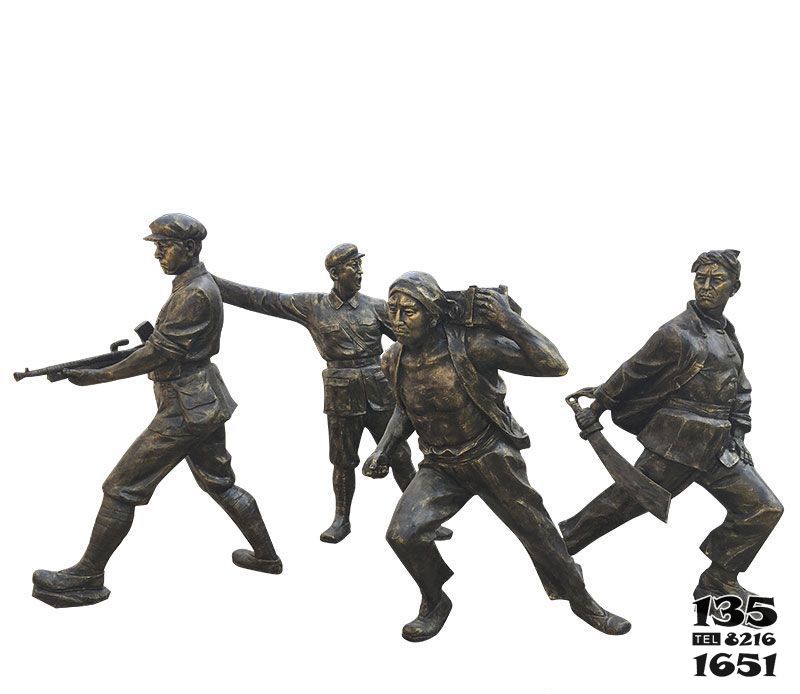 八路軍雕塑-玻璃鋼仿真創意戶外園林景觀八路軍雕塑 八路軍雕塑-玻璃鋼仿真創意戶外園林景觀八路軍雕塑高清圖片