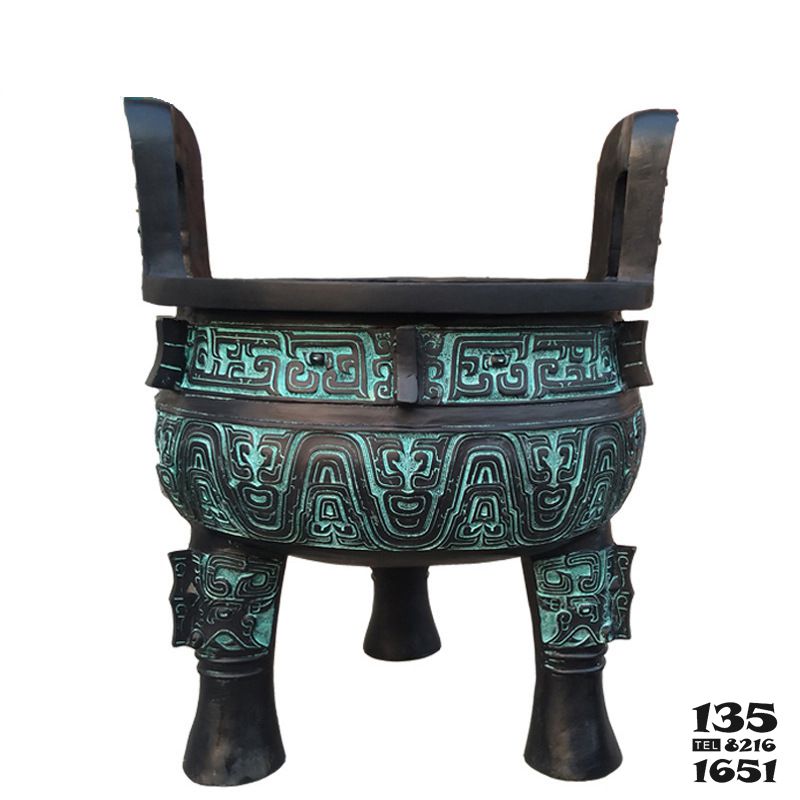 鼎雕塑-古代青銅創意浮雕祭祀鼎雕塑 鼎雕塑-古代青銅創意浮雕祭祀鼎雕塑高清圖片
