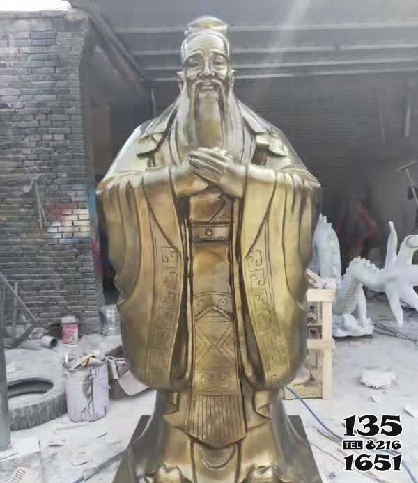 孔子雕塑-廣場校園教育家先師孔子玻璃鋼仿銅雕塑 孔子雕塑-廣場校園教育家先師孔子玻璃鋼仿銅雕塑高清圖片
