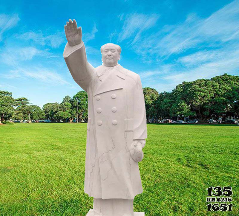 毛澤東雕塑-漢白玉石雕揮手告別的毛澤東雕塑 毛澤東雕塑-漢白玉石雕揮手告別的毛澤東雕塑