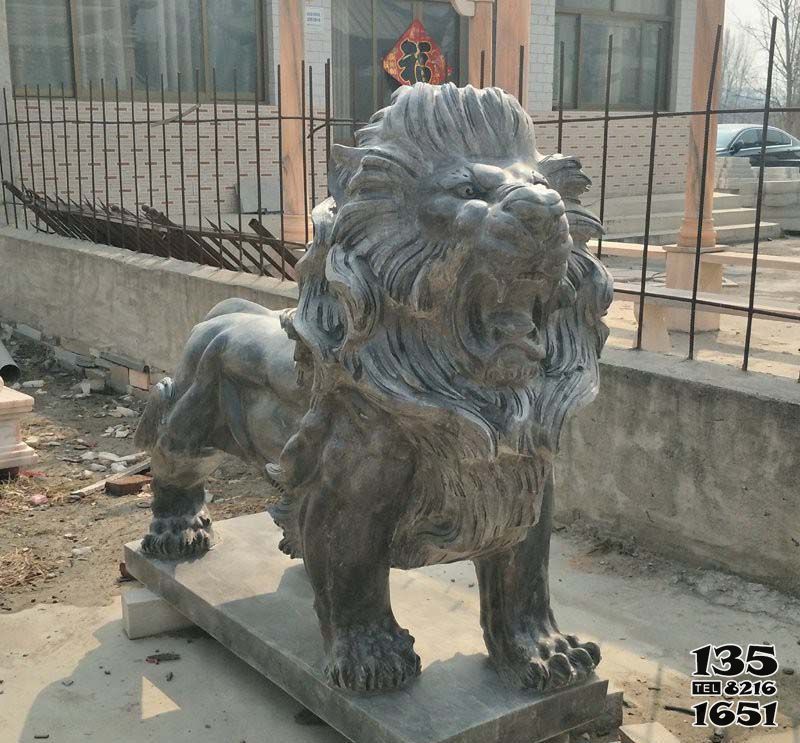 獅子雕塑-別墅小區大型仿真動物大理石石雕獅子雕塑 獅子雕塑-別墅小區大型仿真動物大理石石雕獅子雕塑高清圖片