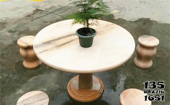 桌椅雕塑-別墅家用晚霞紅石雕桌凳景觀擺件小品 桌椅雕塑-別墅家用晚霞紅石雕桌凳景觀擺件小品