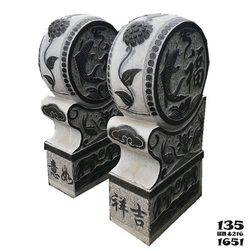 抱鼓石雕塑-庭院門口創意大理石仿古做舊浮雕吉祥如意抱鼓石雕塑 抱鼓石雕塑-庭院門口創意大理石仿古做舊浮雕吉祥如意抱鼓石雕塑