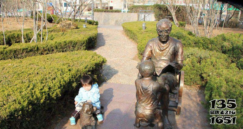 讀書雕塑-戶外園林創意銅雕給小朋友讀書雕塑 讀書雕塑-戶外園林創意銅雕給小朋友讀書雕塑高清圖片