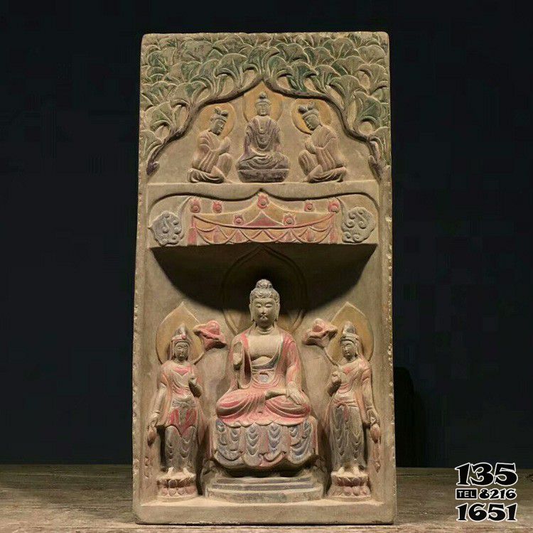 佛龕雕塑-大理石浮雕彩繪佛龕 佛龕雕塑-大理石浮雕彩繪佛龕高清圖片
