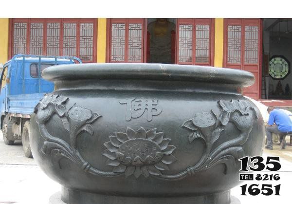 缸雕塑-水缸寺廟銅雕浮雕花紋缸雕塑 缸雕塑-水缸寺廟銅雕浮雕花紋缸雕塑高清圖片