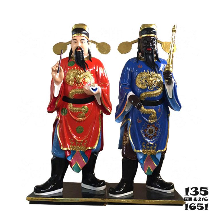 判官雕塑-玻璃鋼彩繪寺廟庭院文武判官雕塑 判官雕塑-玻璃鋼彩繪寺廟庭院文武判官雕塑高清圖片