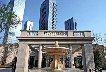 讓別墅景觀賦予晚霞紅的靈動之美，激發(fā)噴泉與石…