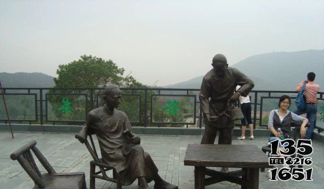 茶雕塑-廣場銅雕坐著喝茶的人物景觀茶雕塑 茶雕塑-廣場銅雕坐著喝茶的人物景觀茶雕塑高清圖片