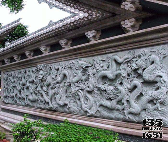 九龍壁雕塑-園林景觀龍石浮雕影壁 九龍壁雕塑-園林景觀龍石浮雕影壁高清圖片