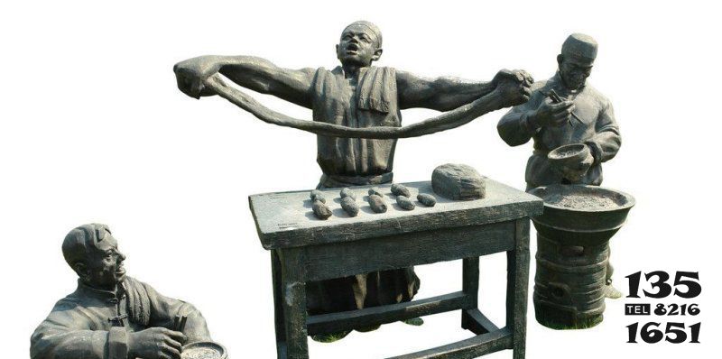 面條雕塑-公園草坪擺放制作拉面人物小品青石雕塑 面條雕塑-公園草坪擺放制作拉面人物小品青石雕塑高清圖片