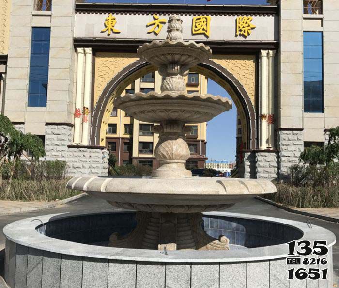 噴泉雕塑-大理石三層歐式噴泉小區(qū)石雕 噴泉雕塑-大理石三層歐式噴泉小區(qū)石雕高清圖片