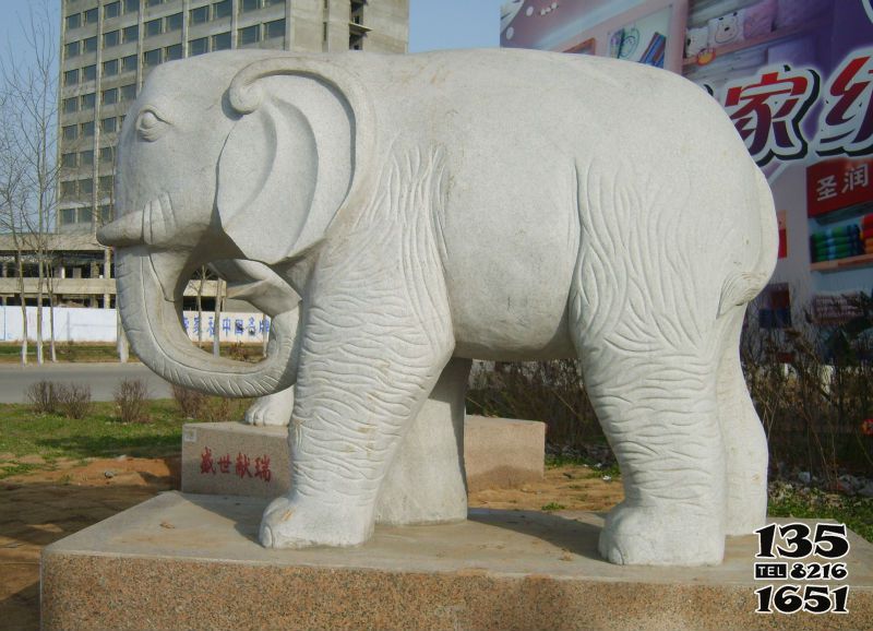 大象雕塑-大型仿真動物大理石石雕行走的大象雕塑 大象雕塑-大型仿真動物大理石石雕行走的大象雕塑高清圖片