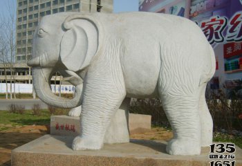 大象雕塑-大型仿真動物大理石石雕行走的大象雕塑