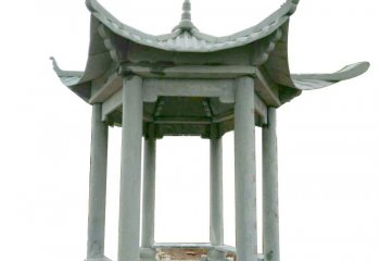 涼亭雕塑-寺院山頂觀景擺放簡(jiǎn)易六角休閑涼亭雕塑